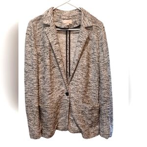 Loft Jacket Womans 10 Black White Classic Business Casual Travel Preppy Formal